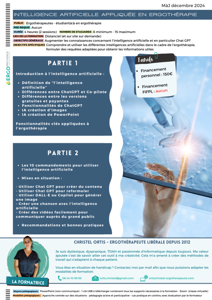 programme formation intelligence artificielle